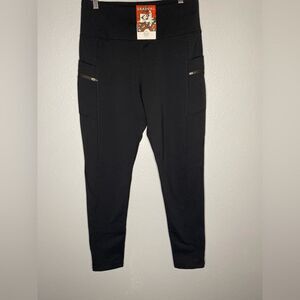NWT New Gradual Sportswear Black Leggings with Zippered Pockets Size Large